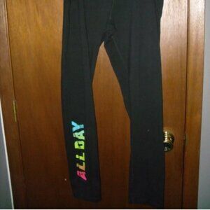 Danskin Now Dri-More Fitted Black Workout Pants Leggings XXL 20 All Day Rainbow
